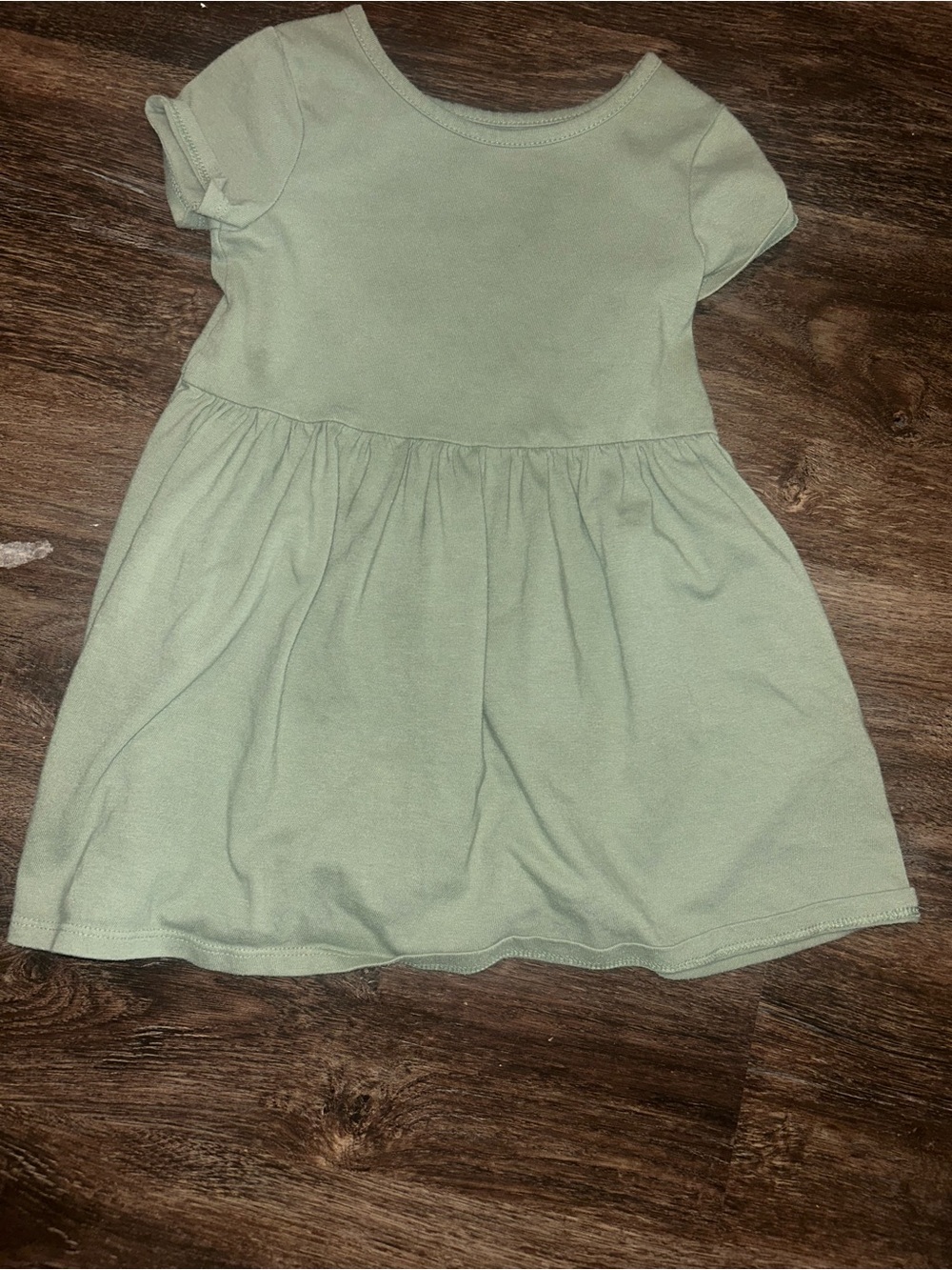 Cat & Jack Sage Green Short Sleeve Knit Dress